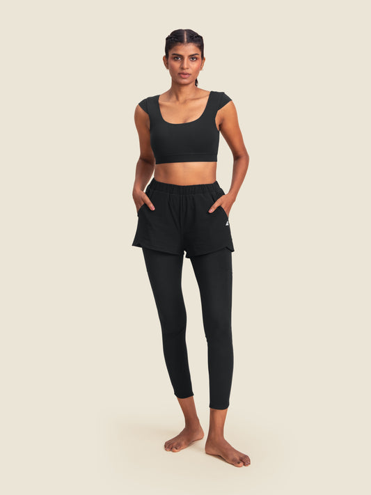 Hybrid Shorts with Leggings (Coal)
