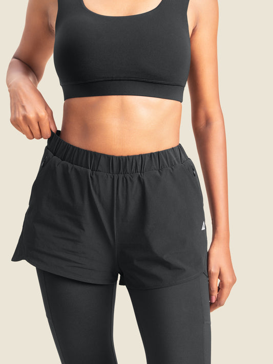 Hybrid Shorts with Leggings (Coal)