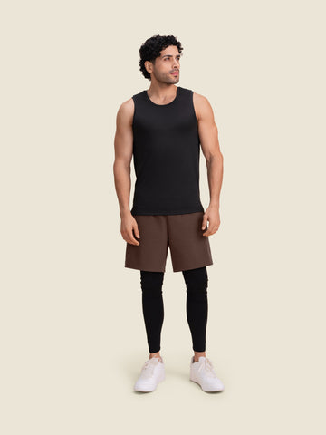 Hybrid Shorts with Leggings (Clay)