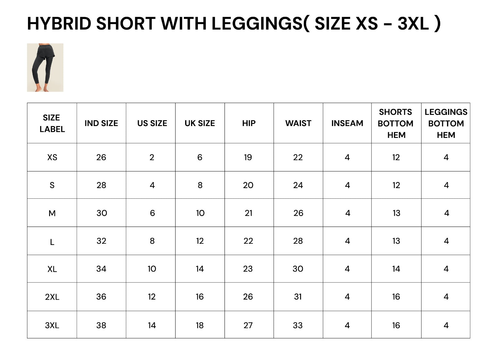 WOMEN HYBRID SHORT WITH LEGGINGS